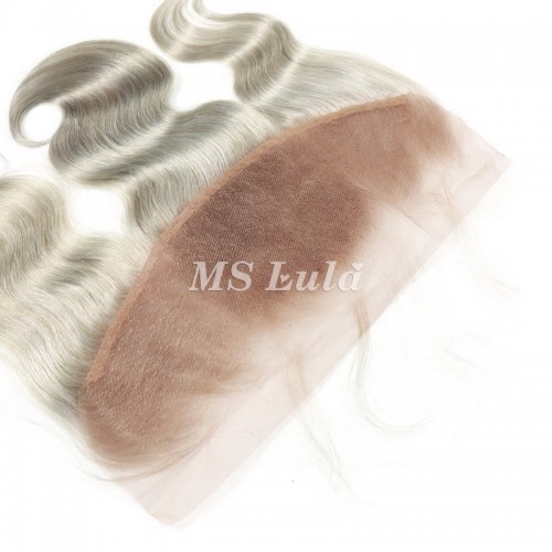 Silver Grey Virgin Hair Body Wave 13X4 Lace Frontal | Human Hair Wig | Lace Front